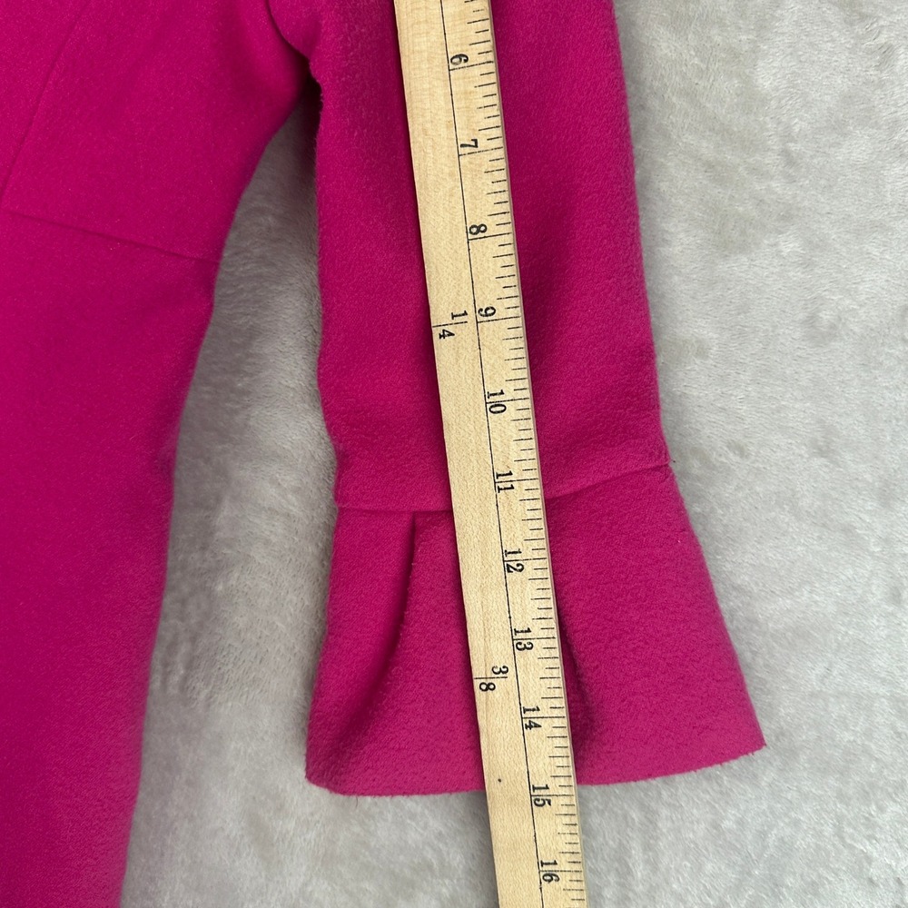 Janie and Jack Girls Hot Pink Bell Sleeve Bow Back Dress Coat Size 5-6 Fuchsia - Picture 9 of 10
